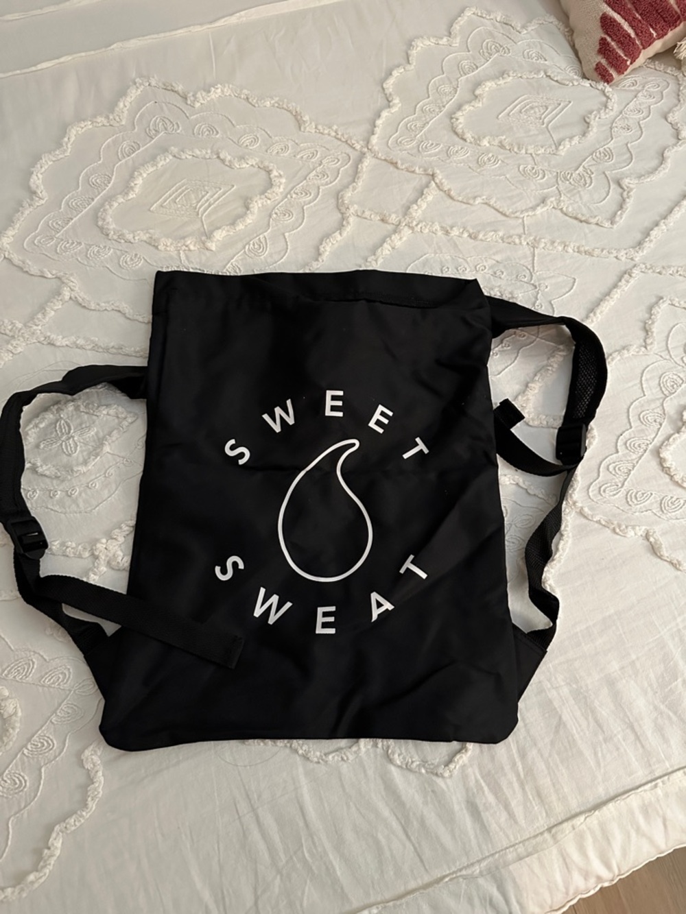 Sweet Sweat Black Drawstring Backpack